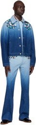 Casablanca Blue Embroidered Jeans