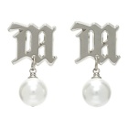 MISBHV Silver Pearl Monogram Earrings