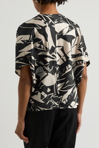 High Tingle Printed Satin top Beige