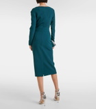 Safiyaa Hokuku crêpe pencil skirt