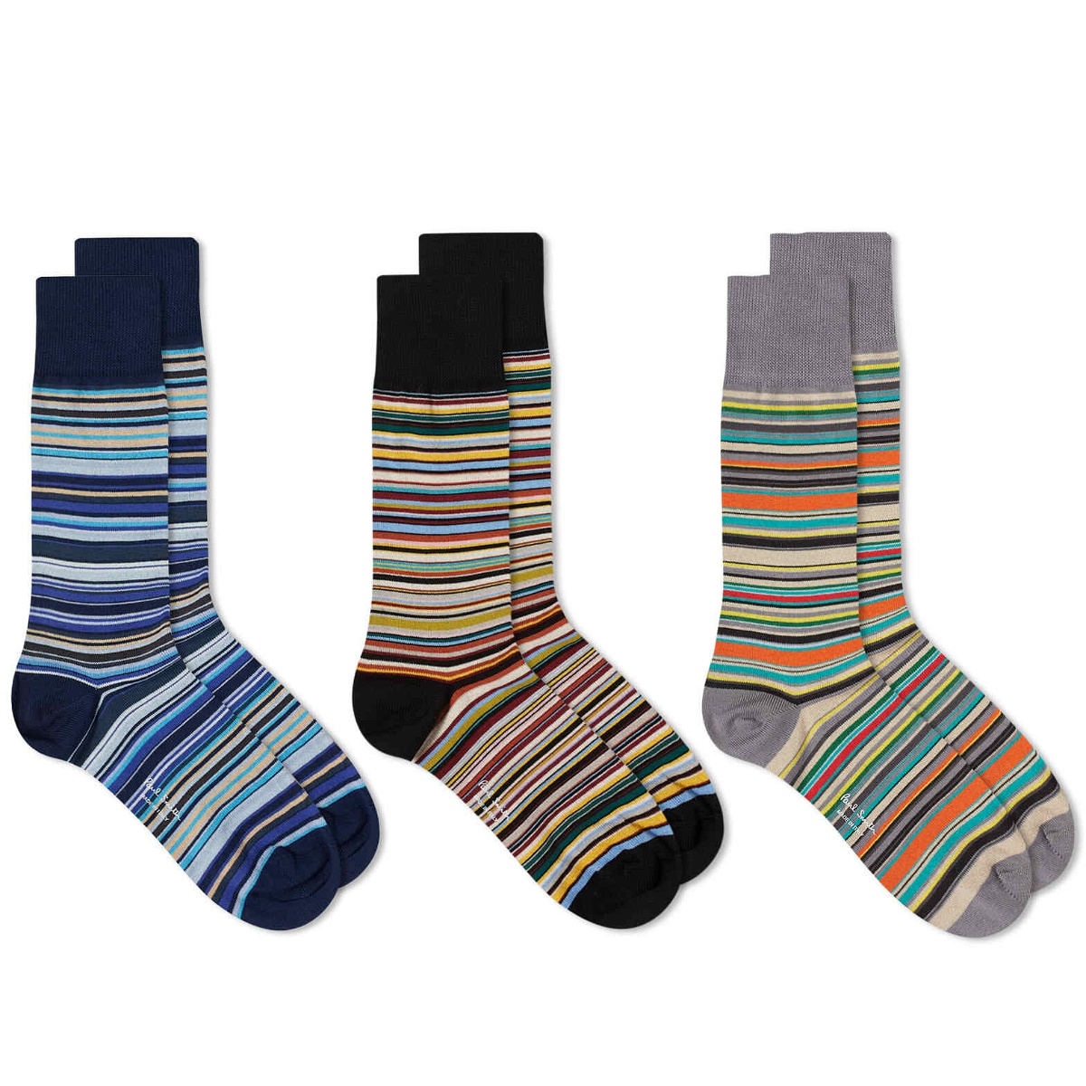 Photo: Paul Smith Men's Signature Stripe Socks - 3 Pack in Multi