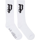 Palm Angels White PA Logo Socks