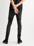 AMIRI - Skinny-Fit Appliquéd Panelled Distressed Jeans - Black