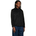 Hugo Black Oversized-Fit Embroidered Logo Shirt