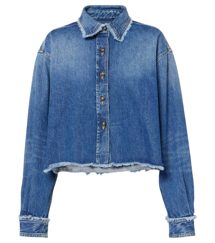 Photo: Alanui Fringed cropped denim overshirt