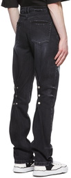 We11done Black Graphic Jeans