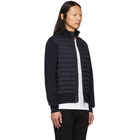 Moncler Navy Down Maglia Zip-Up Sweater