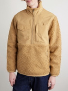 Polo Ralph Lauren - Logo-Embroidered Shell-Panelled Fleece Half-Zip Sweatshirt - Neutrals