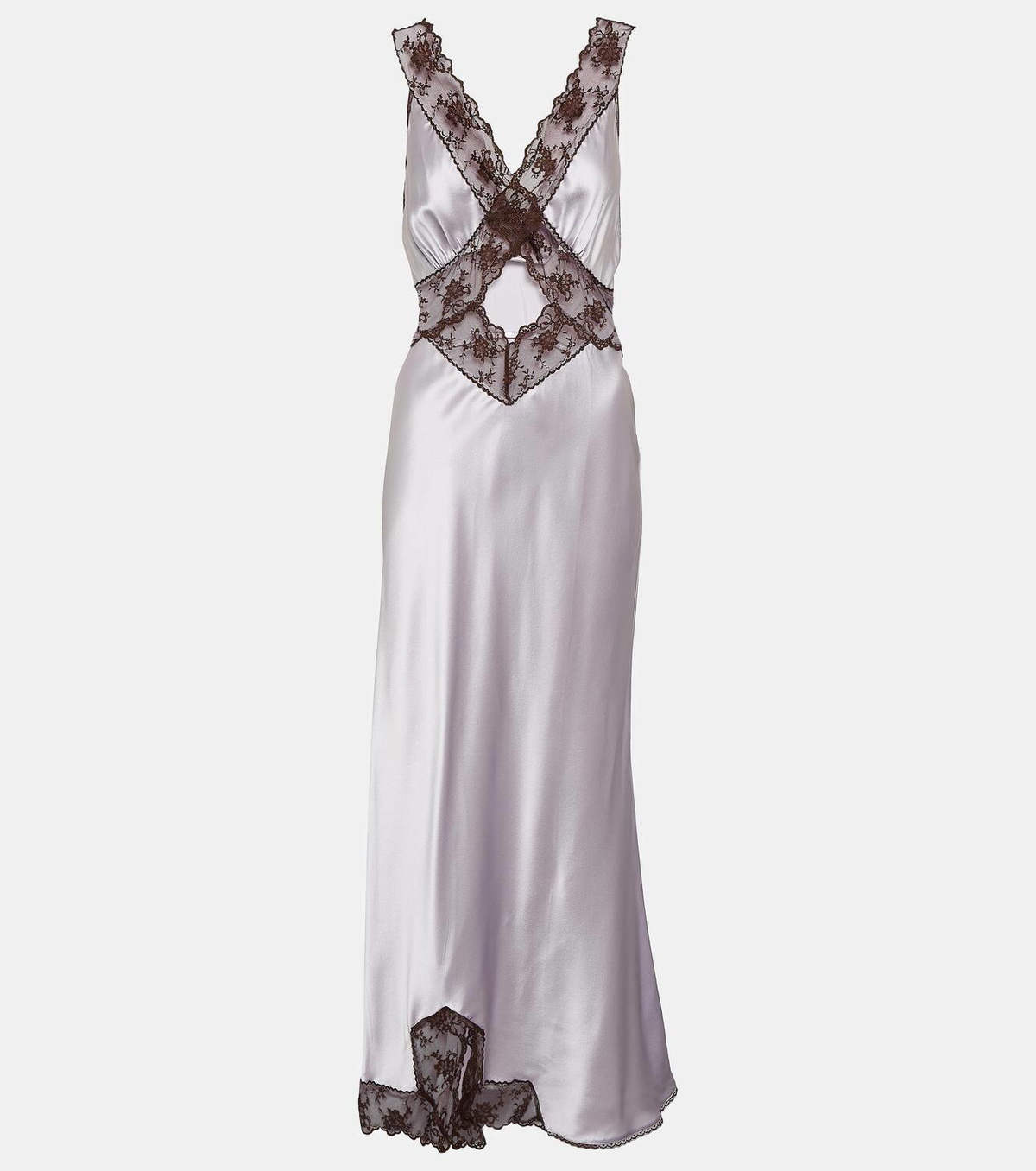 SIR Aries lace-trimmed cutout silk gown SIR. SIR Aries lace-trimmed cutout silk gown SIR.