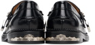 Toga Pulla Black Polished Leather Loafers