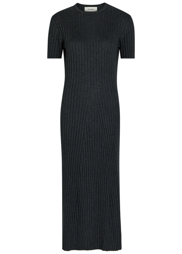 Photo: Lisa Yang Isabela Ribbed Cotton and Cashmere-blend Midi Dress Grey
