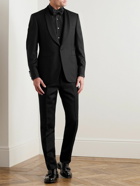 Canali - Satin-Trimmed Wool and Mohair-Blend Tuxedo Jacket - Black