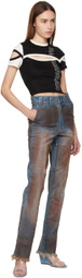 BARRAGÁN Blue & Brown B-Bottom Jeans