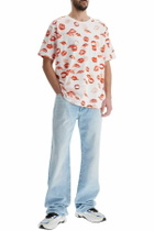 BALMAIN "kiss all over print t White