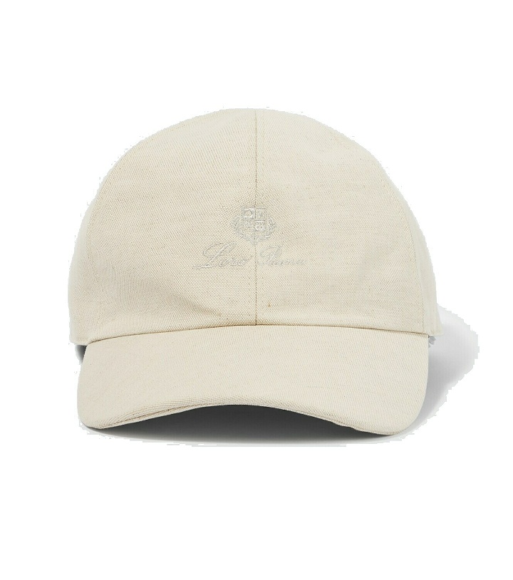 Photo: Loro Piana Logo cotton and linen baseball cap