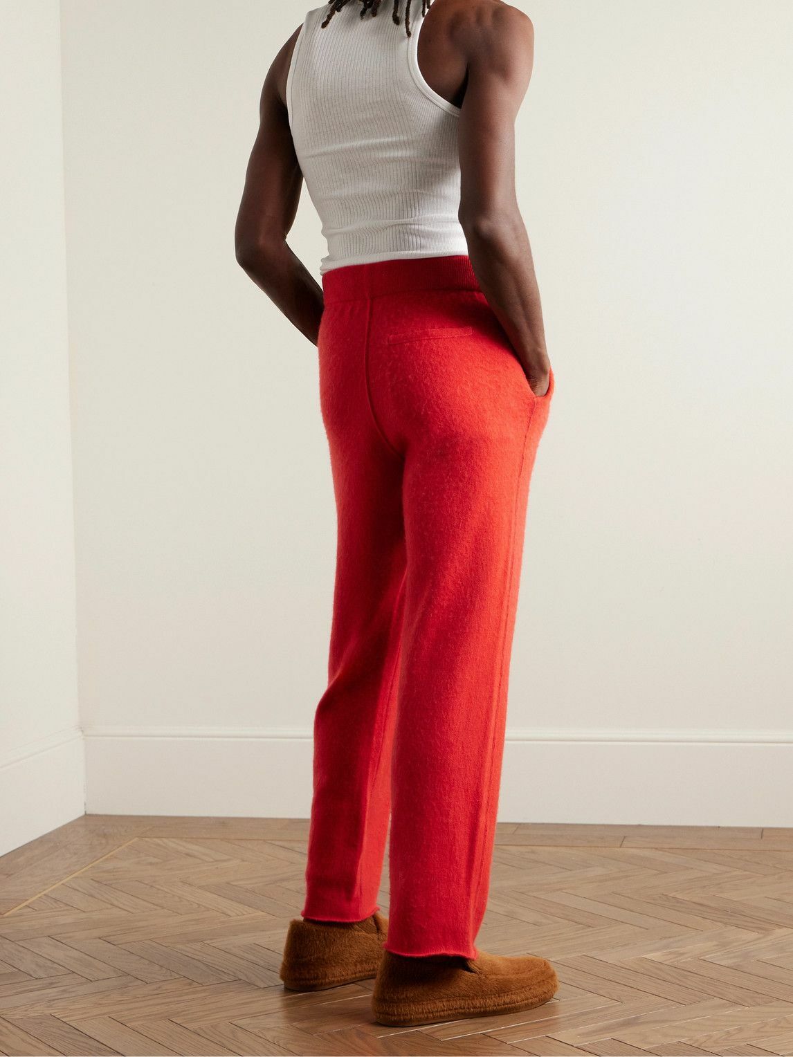 ZEGNA x The Elder Statesman - Straight-Leg Brushed Oasi Cashmere Sweatpants - Red