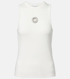 Rabanne Embellished cotton-blend tank top