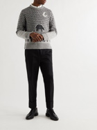 THOM BROWNE - Intarsia Wool and Mohair-Blend Sweater - Gray