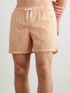 Thom Sweeney - Straight-Leg Mid-Length Striped Swim Shorts - Orange