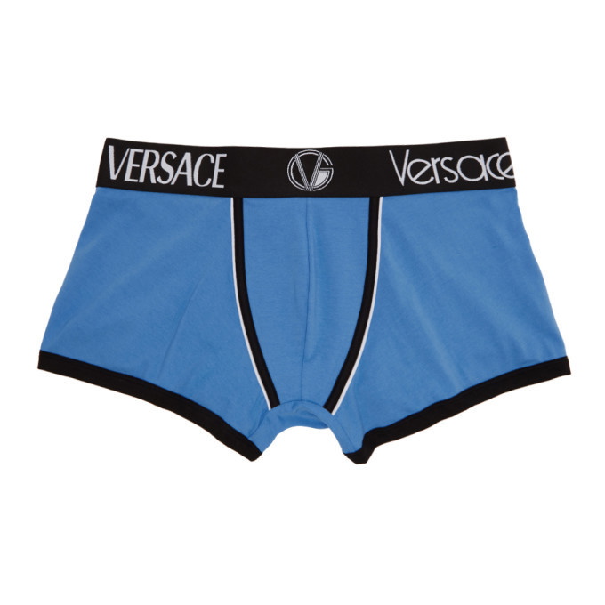 Photo: Versace Underwear Blue GV Boxer Briefs