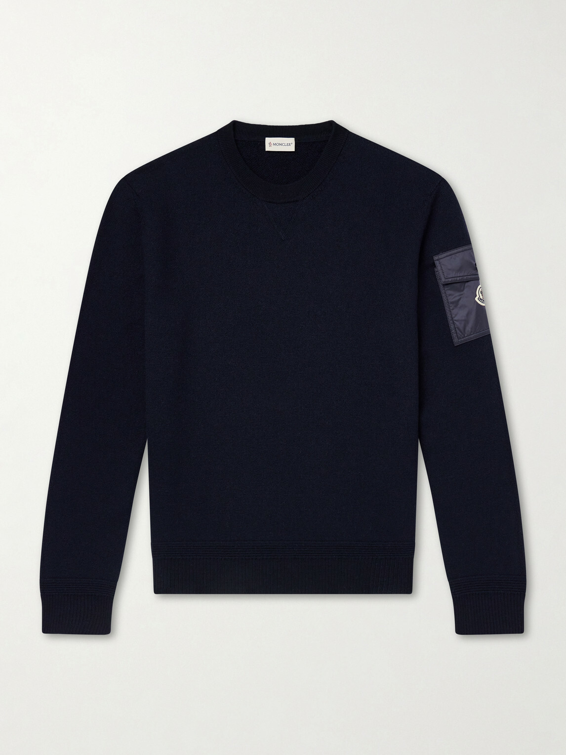 Moncler - Logo-Appliquéd Virgin Wool Sweater - Blue