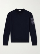 Moncler - Logo-Appliquéd Virgin Wool Sweater - Blue