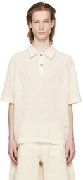 AFTER PRAY Off-White Mesh Polo