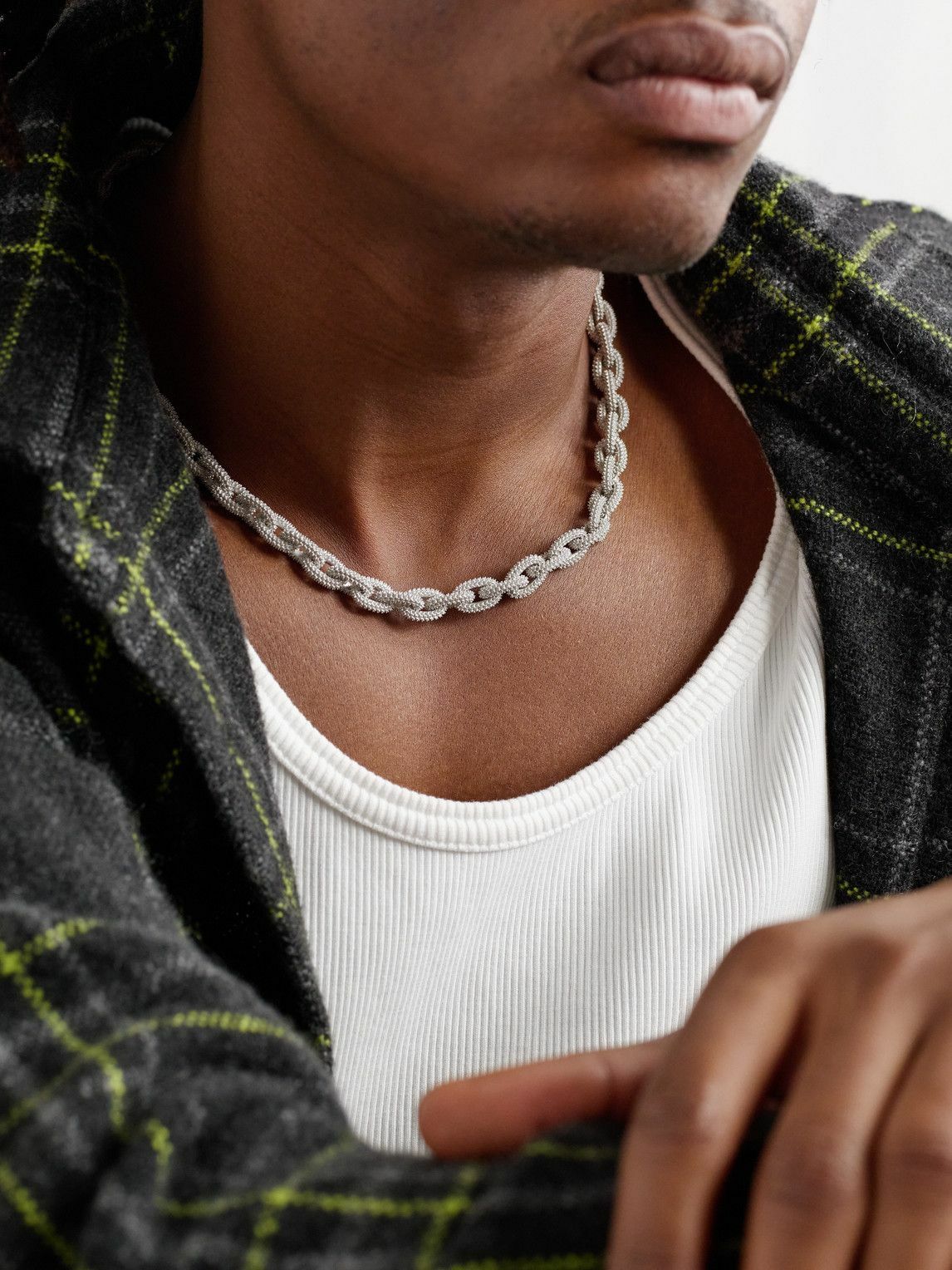 PATTARAPHAN - Textured Rhodium-Plated Sterling Silver Necklace