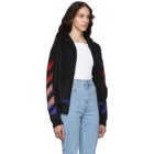 Off-White Black and Multicolor Brushed Mohair Diag Hoodie