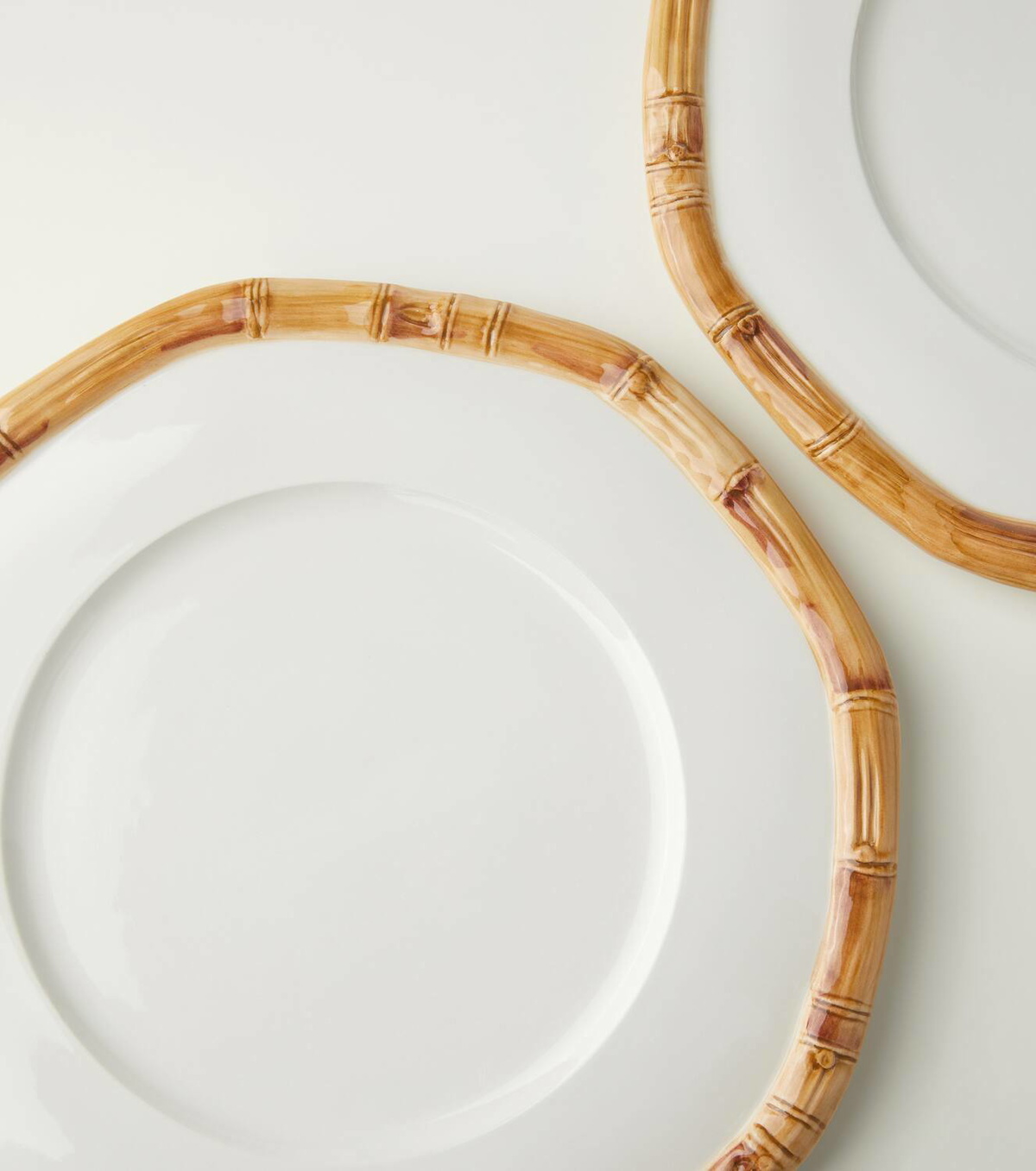 Les-Ottomans Bamboo set of 2 ceramic charger plates