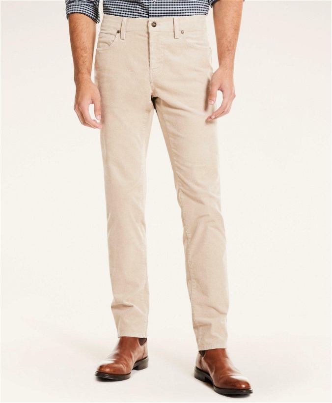 Photo: Brooks Brothers Men's Five-Pocket Stretch Corduroy Pants | Taupe