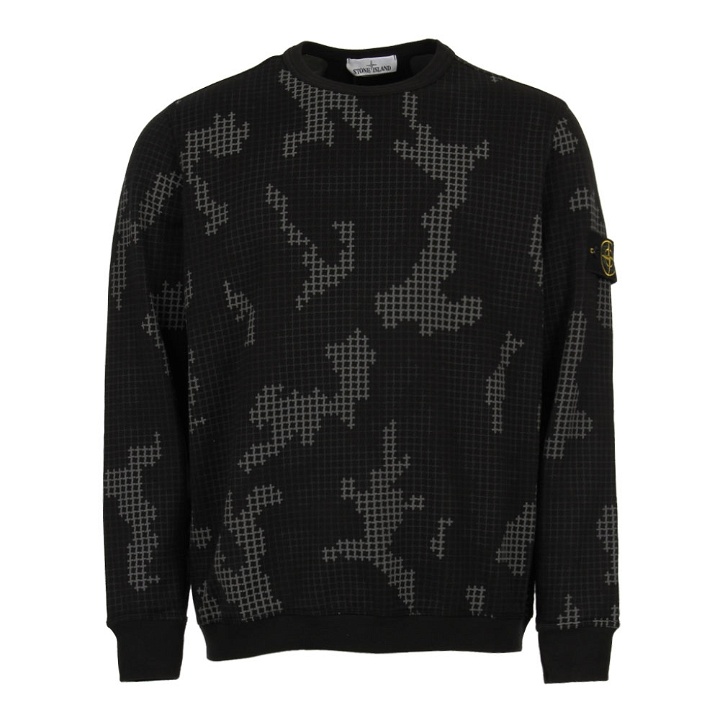 Photo: Sweatshirt Check Grid Camo - Black