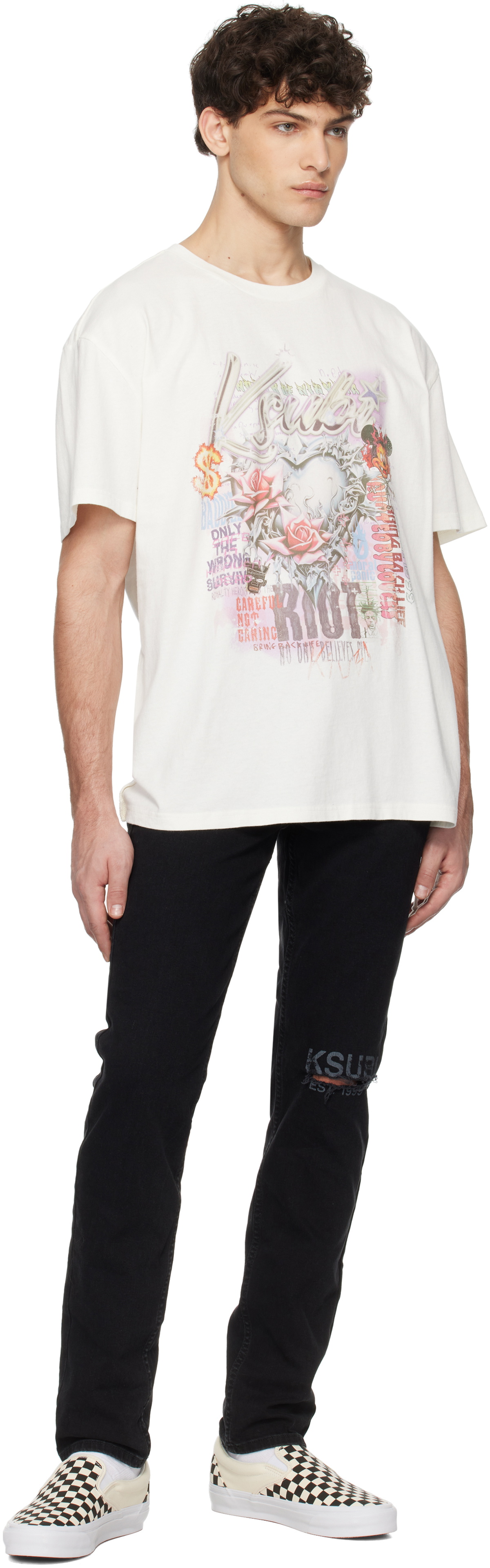 【関税込み】Ksubi オフホワイト Sketch Biggie Tシャツ Ksubi Off-White Sketch Biggie T-shirt Ksubi