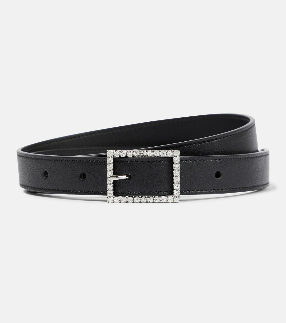 Saint Laurent - Crystal-embellished leather belt Saint Laurent display picture 1
