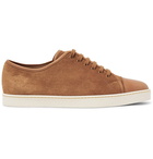 John Lobb - Levah Cap-Toe Leather and Suede Sneakers - Light brown