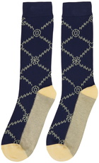 Marni Navy Nylon Socks