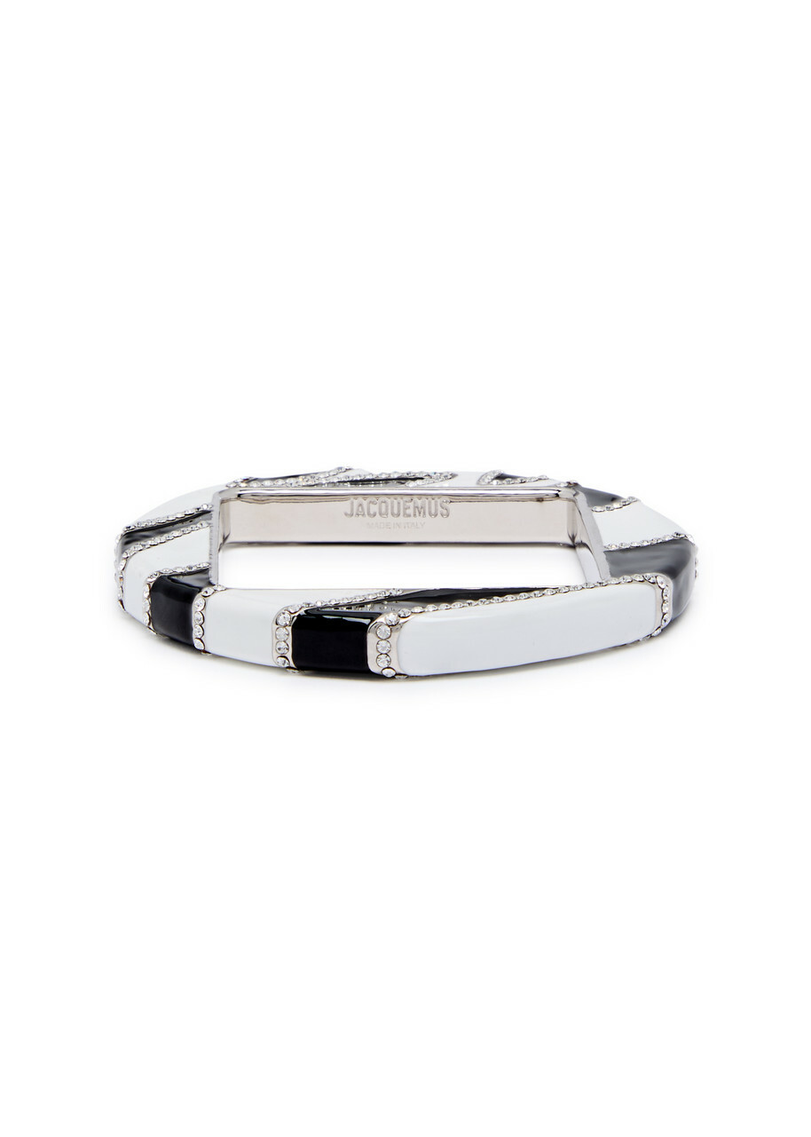 Jacquemus Le Bracelet Rond Zebra Enamelled Bracelet - Black - One Size