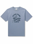 Maison Kitsuné - Logo-Print Cotton-Jersey T-Shirt - Blue