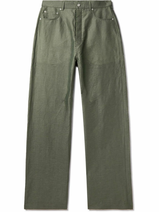 Photo: Rick Owens - Geth Wide-Leg Linen-Blend Trousers - Green