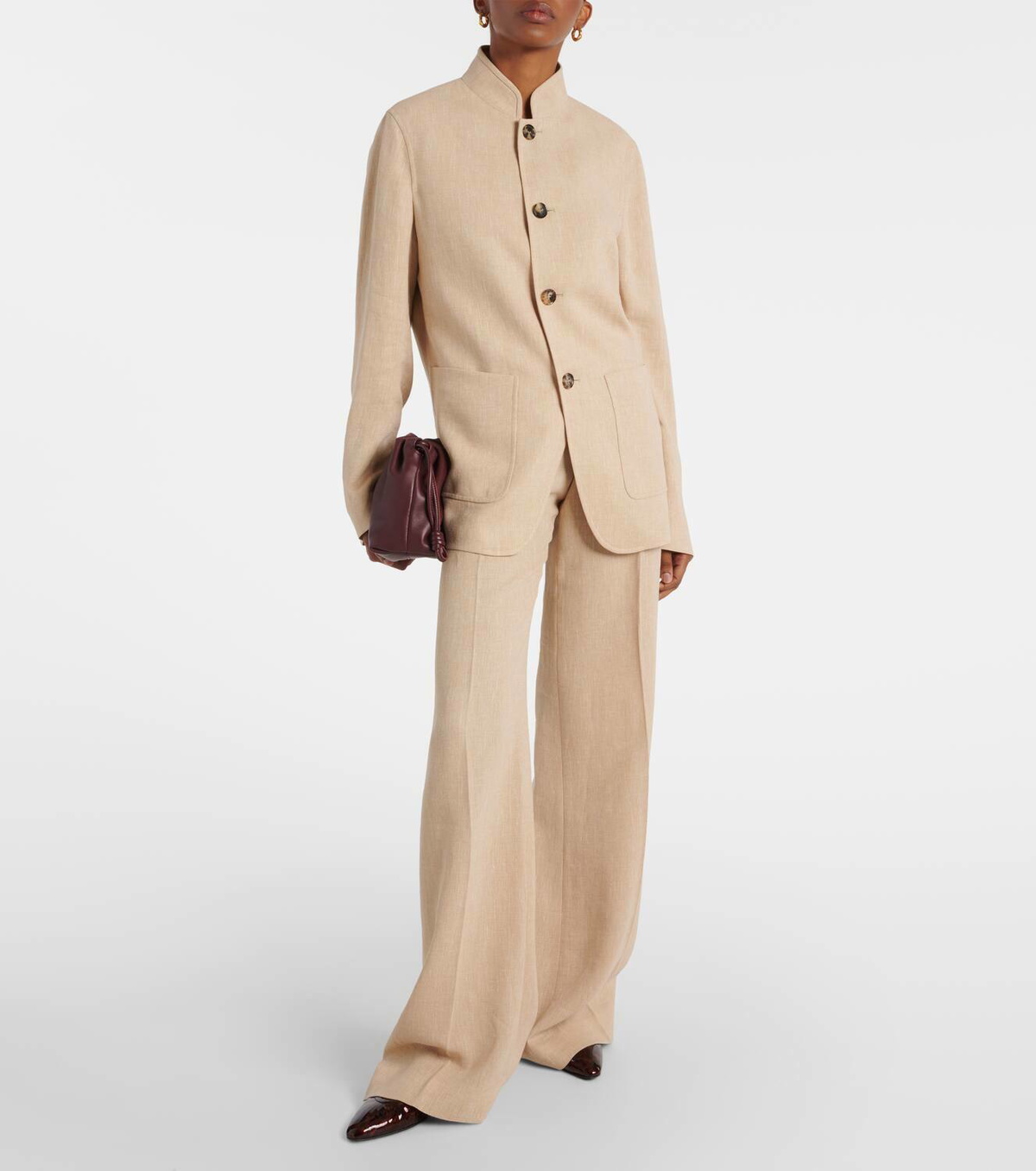 ジャケット LORO PIANA Genny linen blazer silk lining Genny Blazer Linen Brown Chevron | Loro Piana CC