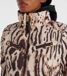 Bogner Ellya leopard-print belted ski jacket