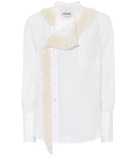 Monse Fringe-collar cotton and linen shirt