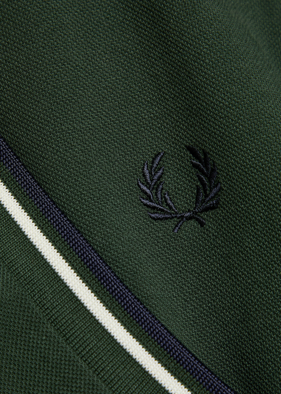 Fred Perry Twin Tipped Logo Piqué Cotton Polo Shirt Dark Green