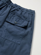 SAVE KHAKI UNITED - Easy Utility Slim-Fit Tapered Cotton-Poplin Drawstring Trousers - Blue