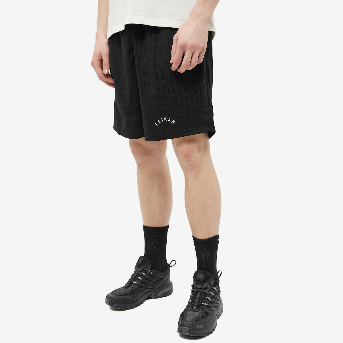 Taikan Men's Mesh Logo Shorts in Black Taikan