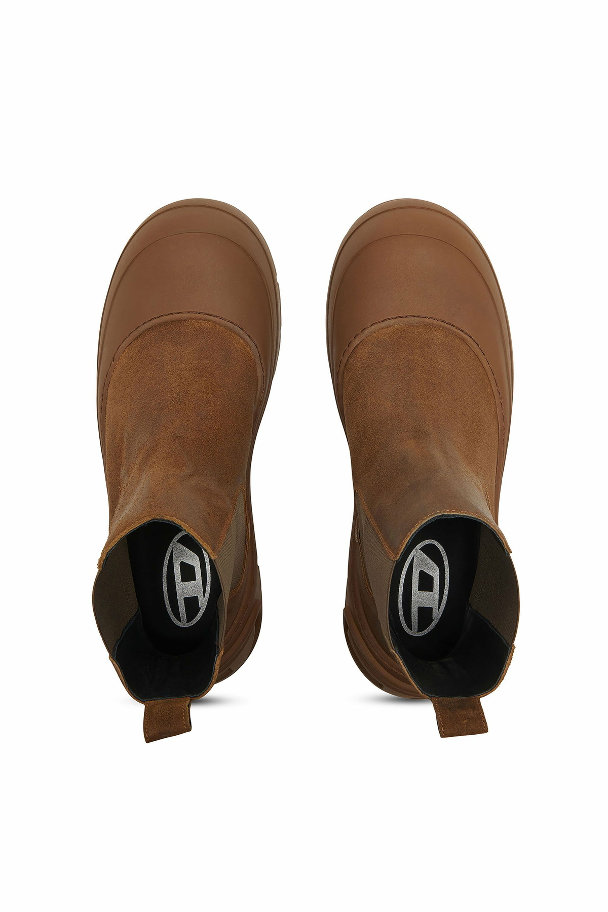 Diesel D-Donald-Chelsea boots in waxed suede and rubber - Boots Mens in Brown