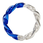 Maison Margiela Silver and Blue Chain-Link Ring