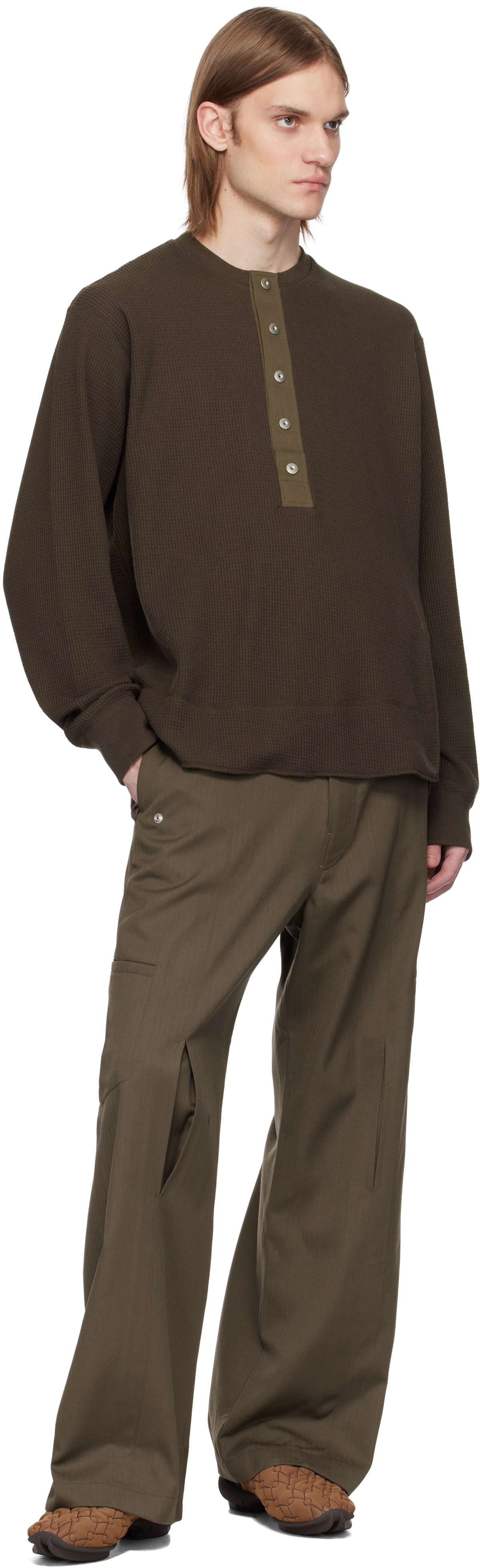 Omar Afridi Brown Henry Neck Henley
