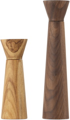 The Conran Shop Brown Teak Walnut Salt & Pepper Mill Set