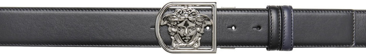 Photo: Versace Black & Silver Medusa Frame Belt